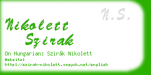 nikolett szirak business card